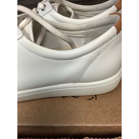 ECCO Women's 6-6.5 White Soft 7 Leather Low Top Sneaker Lace Up Casual LB14-18 - Picture 5 of 11